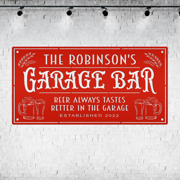 Custom Garage Bar Metal Sign , Pub Wall Decor , Bar Wall Art, Man Cave Basement Bar Wall Decor & Signs