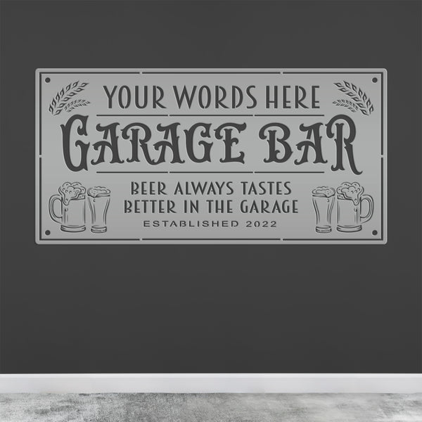 Custom Garage Bar Metal Sign , Pub Wall Decor , Bar Wall Art, Man Cave Basement Bar Wall Decor & Signs