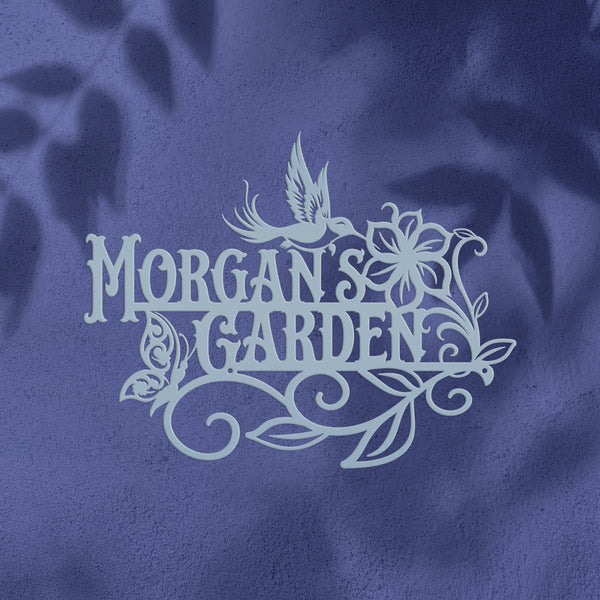 Personalized Garden Name Hummingbird Butterfly Flower Outdoor Garden Sign, Garden Wall Art & Decor, Gardener's Gift, Mother's Day Gift , Gift for Grandma, Garden Art, Greenhouse Garden Wall Hanging Art