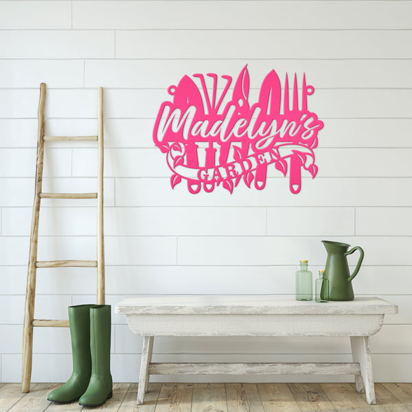 Personalized Garden Tool Metal Sign Wall Decor, Gardener's Gift, Garden Art, Greenhouse Wall Art and Decor-Greenhouse Business, Garden Theme Signs and Decor, Garden Decor Ideas, Mother's Day Gift, Gift for Grandma