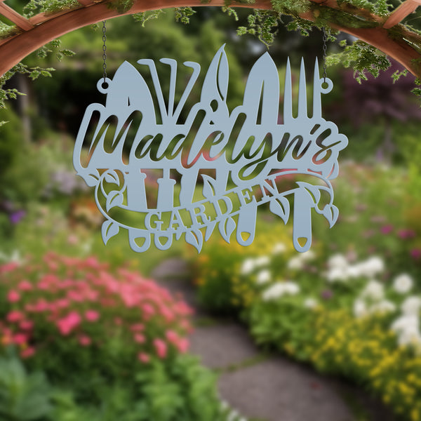 Personalized Garden Tool Metal Sign Wall Decor, Gardener's Gift, Garden Art, Greenhouse Wall Art and Decor-Greenhouse Business, Garden Theme Signs and Decor, Garden Decor Ideas, Mother's Day Gift, Gift for Grandma