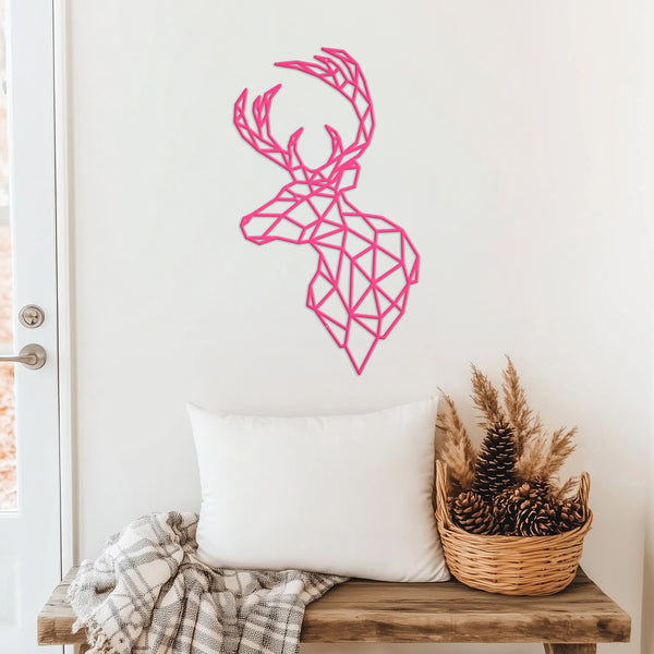 Geometric Art Deer, Stag Minimalist Wall Decor, Geometric Animal, Deer-Buck-Minimalistic, Geometric Wall Art-Deer Wall Decor-Wall Hanging Art