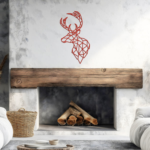 Geometric Art Deer, Stag Minimalist Wall Decor, Geometric Animal, Deer-Buck-Minimalistic, Geometric Wall Art-Deer Wall Decor-Wall Hanging Art