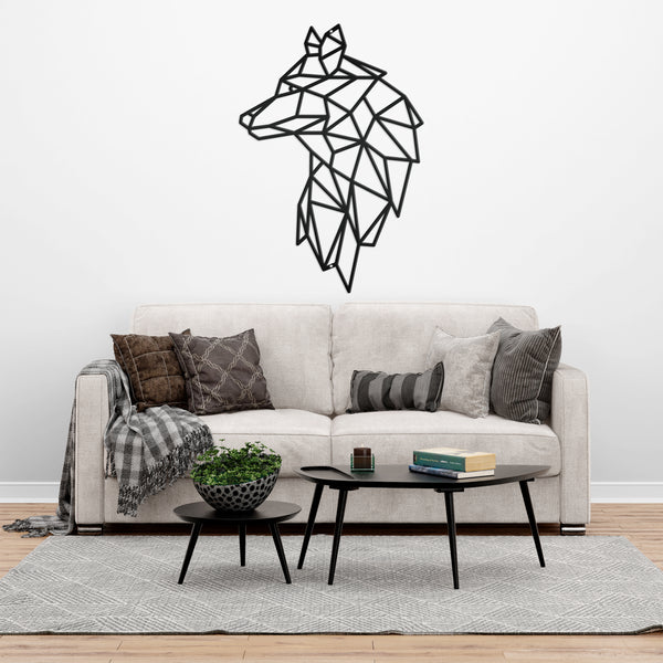 Geometric Art Wolf Minimalist Wall Decor-Wolf Theme-Wall Art-Wall Decor-Wolf Art- Geometric Animal Wall Art -Geometric Wolf Art for Home Decor