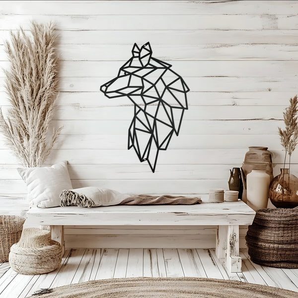 Geometric Art Wolf Minimalist Wall Decor-Wolf Theme-Wall Art-Wall Decor-Wolf Art- Geometric Animal Wall Art -Geometric Wolf Art for Home Decor