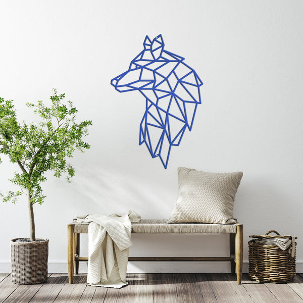 Geometric Art Wolf Minimalist Wall Decor-Wolf Theme-Wall Art-Wall Decor-Wolf Art- Geometric Animal Wall Art -Geometric Wolf Art for Home Decor
