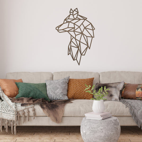 Geometric Art Wolf Minimalist Wall Decor-Wolf Theme-Wall Art-Wall Decor-Wolf Art- Geometric Animal Wall Art -Geometric Wolf Art for Home Decor