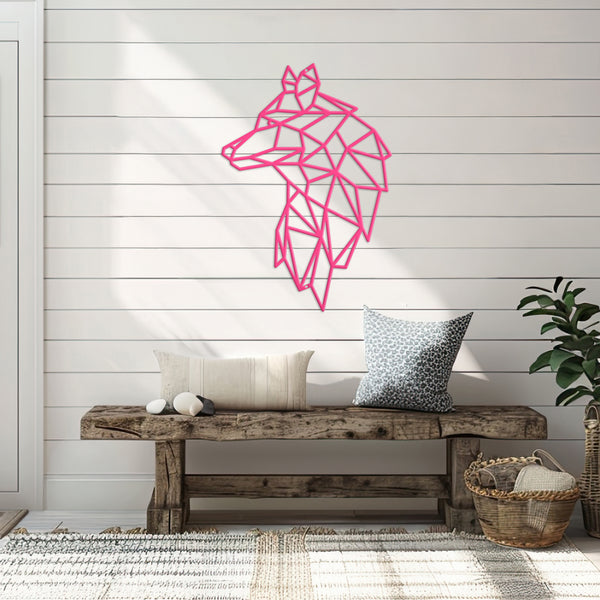 Geometric Art Wolf Minimalist Wall Decor-Wolf Theme-Wall Art-Wall Decor-Wolf Art- Geometric Animal Wall Art -Geometric Wolf Art for Home Decor