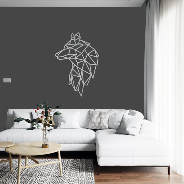 Geometric Art Wolf Minimalist Wall Decor-Wolf Theme-Wall Art-Wall Decor-Wolf Art- Geometric Animal Wall Art -Geometric Wolf Art for Home Decor