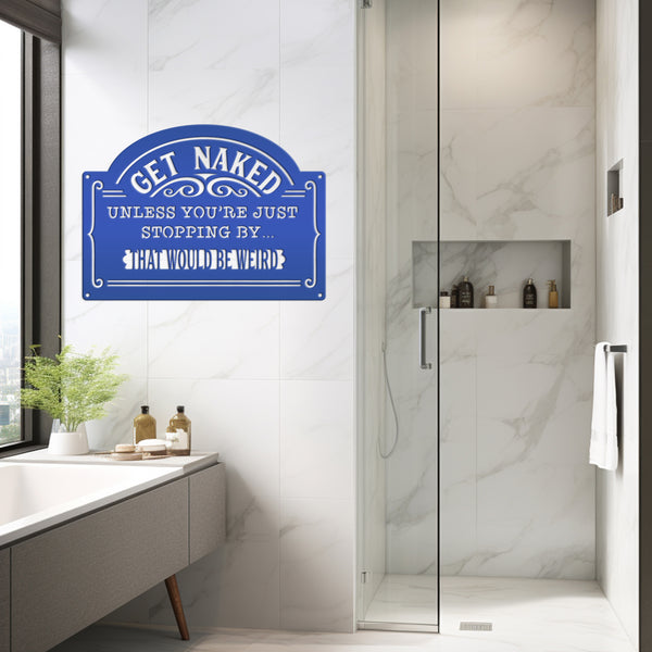 Bathroom Metal Sign, Funny Bathroom Metal Sign, Bath-Shower House Wall Decor& Wall Art, Restroom Wall Hanging Art, Shower Room Funny Art, Amusing Bathroom Sign and Sayings