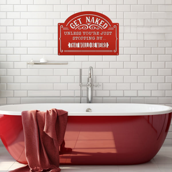 Bathroom Metal Sign, Funny Bathroom Metal Sign, Bath-Shower House Wall Decor& Wall Art, Restroom Wall Hanging Art, Shower Room Funny Art, Amusing Bathroom Sign and Sayings