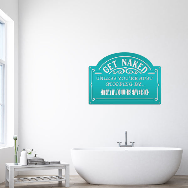 Bathroom Metal Sign, Funny Bathroom Metal Sign, Bath-Shower House Wall Decor& Wall Art, Restroom Wall Hanging Art, Shower Room Funny Art, Amusing Bathroom Sign and Sayings