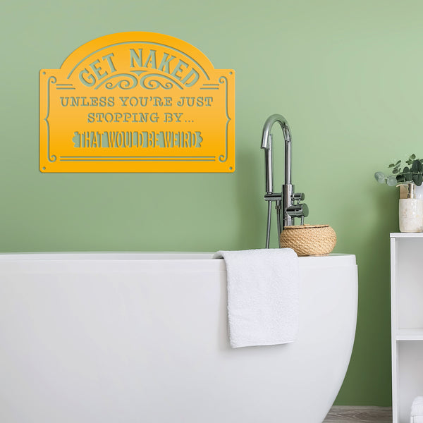 Bathroom Metal Sign, Funny Bathroom Metal Sign, Bath-Shower House Wall Decor& Wall Art, Restroom Wall Hanging Art, Shower Room Funny Art, Amusing Bathroom Sign and Sayings