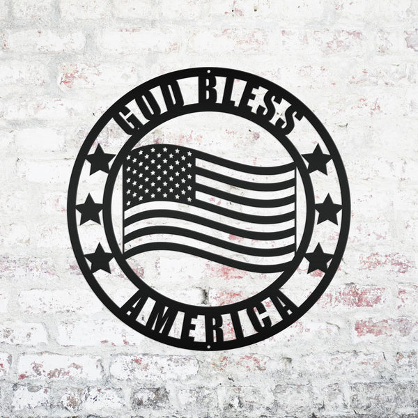 God Bless America Metal Sign-America Signs