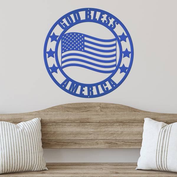 God Bless America Metal Sign-America Signs