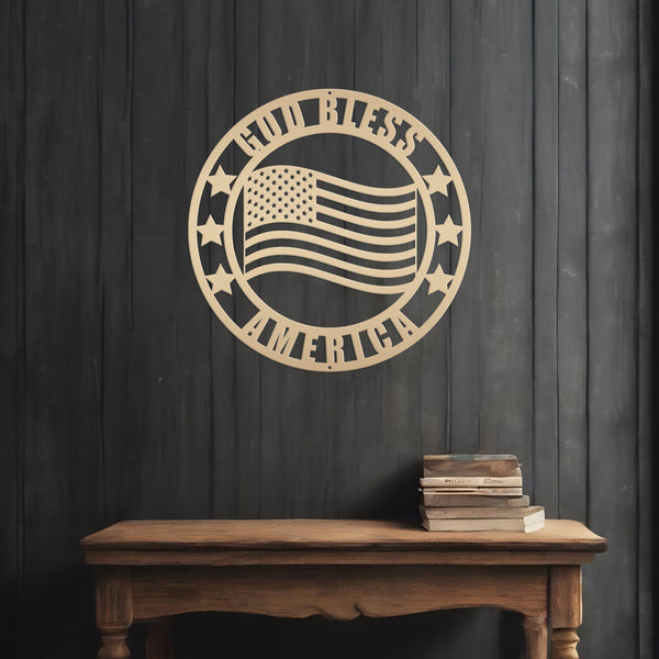 God Bless America Metal Sign-America Signs