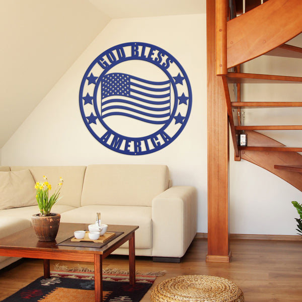 God Bless America Metal Sign-America Signs