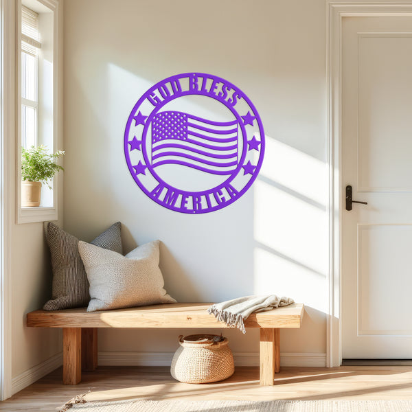 God Bless America Metal Sign-America Signs