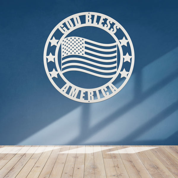 God Bless America Metal Sign-America Signs