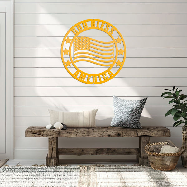 God Bless America Metal Sign-America Signs