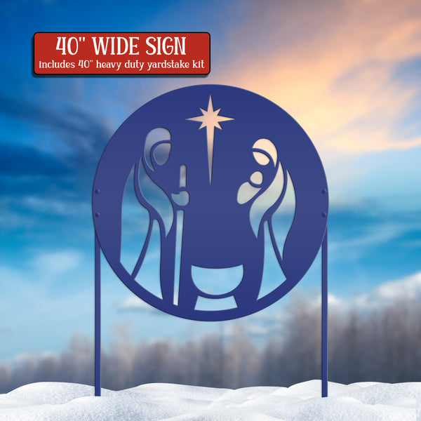 Outdoor Metal Nativity Yard Stake - Christmas Decor