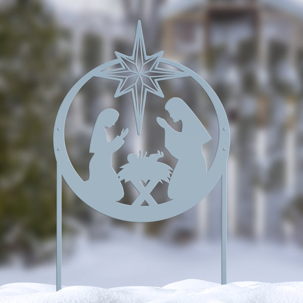 Large Metal Nativity Sign with Heavy Duty Yard Kit, Christmas Yard Decor, 40 inch Natvity Sign, Heavy Duty Outdoor Nativity Sign