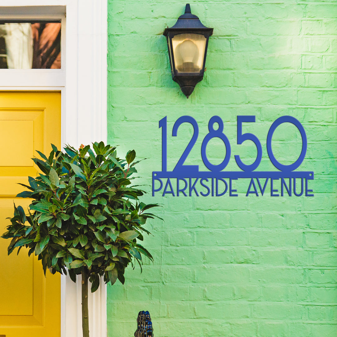 Home Custom Art Deco House Number Met...