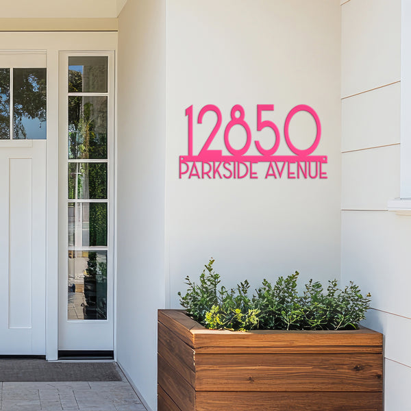 Custom Art Deco House Number Metal Sign, House Number Address Sign, House Number Plaque,  Housewarming, Wedding Gift