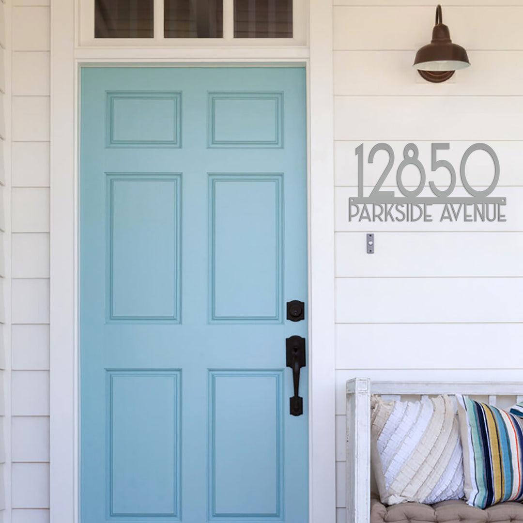 Home Custom Art Deco House Number Met...