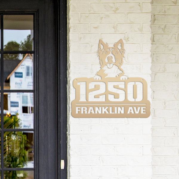 Personalized Dog Address Metal Sign - House Numbers-Dog Lovers-Dog Business Sign-Groomer Address Sign