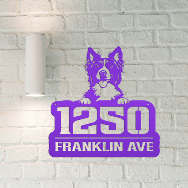 Personalized Dog Address Metal Sign - House Numbers-Dog Lovers-Dog Business Sign-Groomer Address Sign