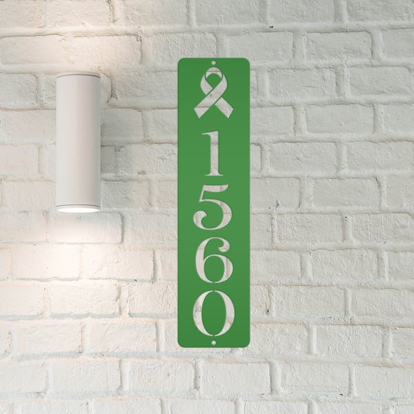 Address Sign, Metal House Numbers, Vertical Street Plaque, Powdered Outdoor Awareness Sign for Different Diseases Causes Cancer and Illness