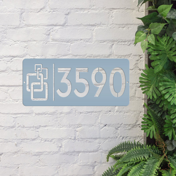 Modern Custom Metal Address Sign