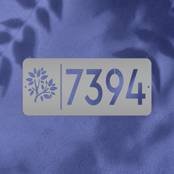 Rectangle Custom Address Sign with Flowers- Custom House Number Address Sign for Business