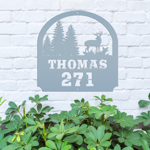 Custom Deer Scene Address Sign-Address Sign for Cabin-House Number Sign or Plaque for Deer Camp