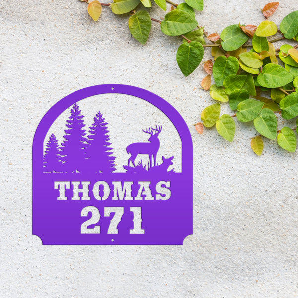 Custom Deer Scene Address Sign-Address Sign for Cabin-House Number Sign or Plaque for Deer Camp