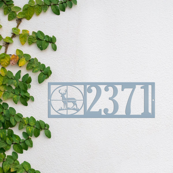Personalized Deer In Sight Address House Numbers Metal Sign- Deer Camp Address Sign