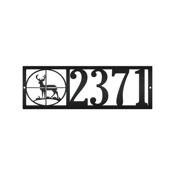 Personalized Deer In Sight Address House Numbers Metal Sign- Deer Camp Address Sign