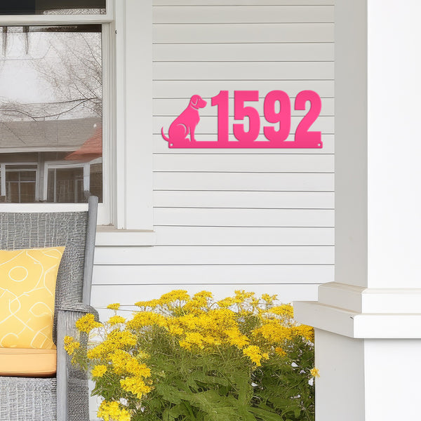 Personalized Dog Address Metal Sign - House Numbers- Dog Lovers -Business Sign-Dog Grooming Address Sign