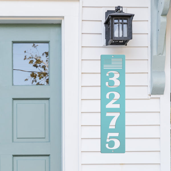 Patriotic House Numbers Metal Sign - American Flag Address Sign-Business Address Sign-Goverments-Federal Business Address Sign