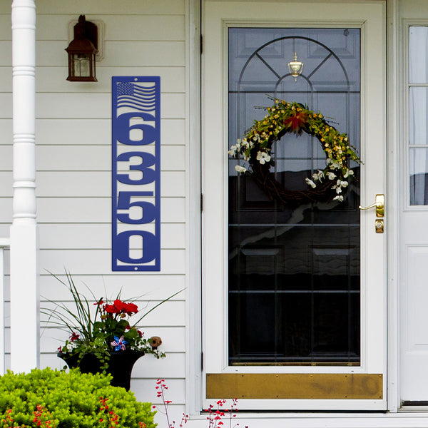 Patriotic Address  Metal Flag Address Sign, Outdoor Address Sign,