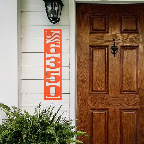 Patriotic Address  Metal Flag Address Sign, Outdoor Address Sign,