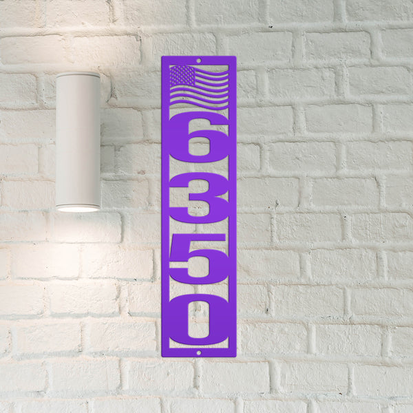 Patriotic Address  Metal Flag Address Sign, Outdoor Address Sign,