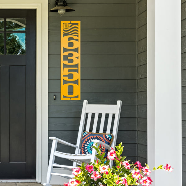 Patriotic Address  Metal Flag Address Sign, Outdoor Address Sign,