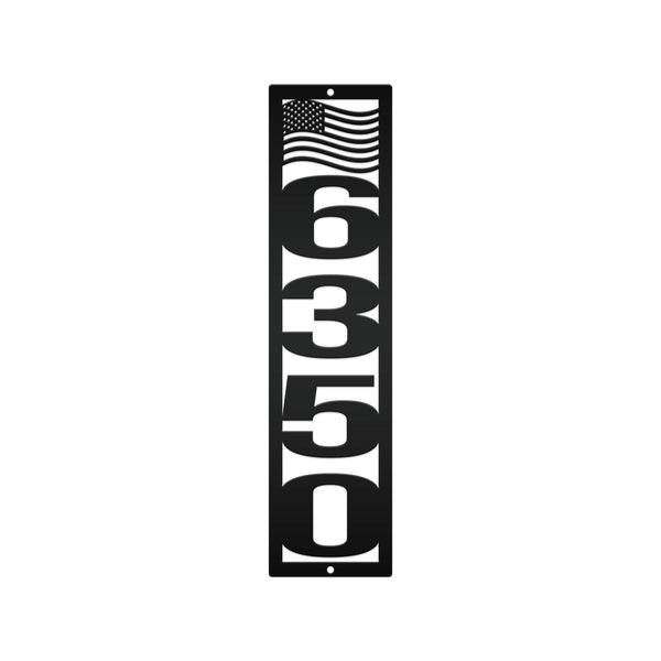 Patriotic Address Sign, Metal Flag Address Sign, Outdoor Address Sign, Powder Coated House Numbers