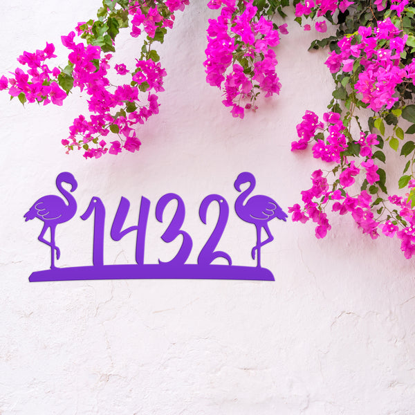 Flamingo Address House Numbers -Tropical Address Sign-Beach Condo-Beach Rental Address Sign