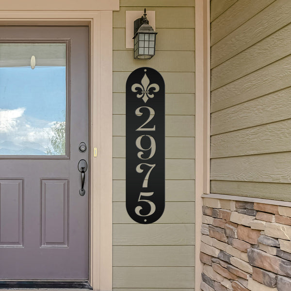 Personalized Fleur De Lis Address Metal Sign - House Numbers-Saints Themed Address Sign