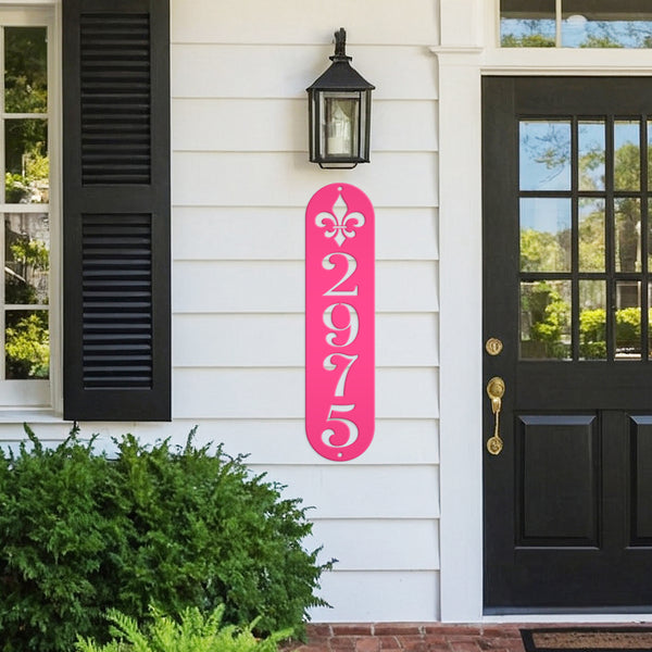 Personalized Fleur De Lis Address Metal Sign - House Numbers-Saints Themed Address Sign