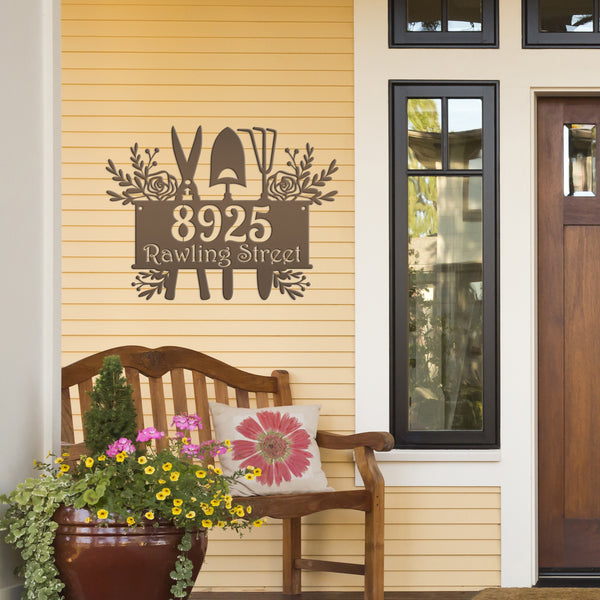 Custom Gardening House Numbers - Address Numbers for the Home-Flower Shop Address Sign - Business Address Sign