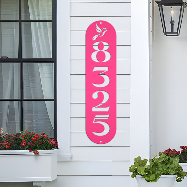 Personalized Hummingbird Address Metal Sign - House Numbers-Flower Shop Address Sign